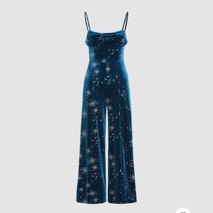 Velvet blue jumpsuit